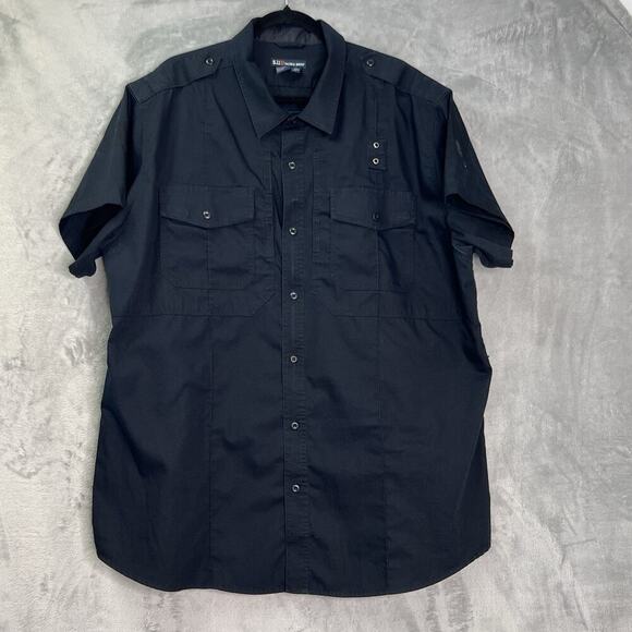 5.11‎ Tactical Series Mens 2XL Shirt blue Pockets Workwear Auto Shop Mechanic - Picture 1 of 13